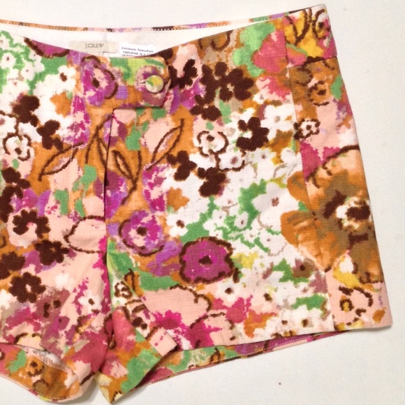 J Crew pink desert multi floral stretch shorts 4 - Picture 4 of 8